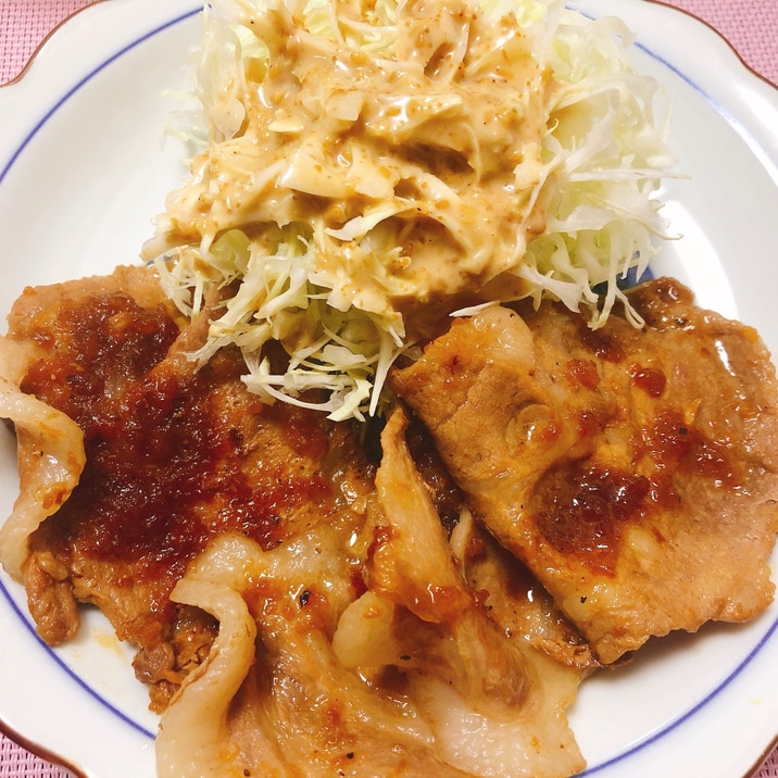 焼き肉のたれで豚肉生姜焼き